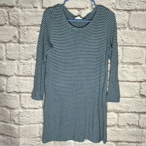 J.Jill  Striped‎ Navy Blue Tunic Long Sweater Top Womens Petite size small